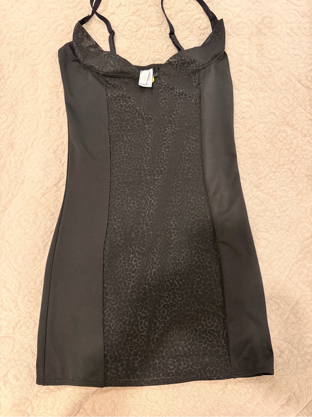 Jessica Simpson Black Leopard Jacquard Slip